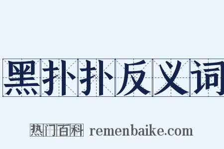 黑扑扑反义词是什么意思的图片